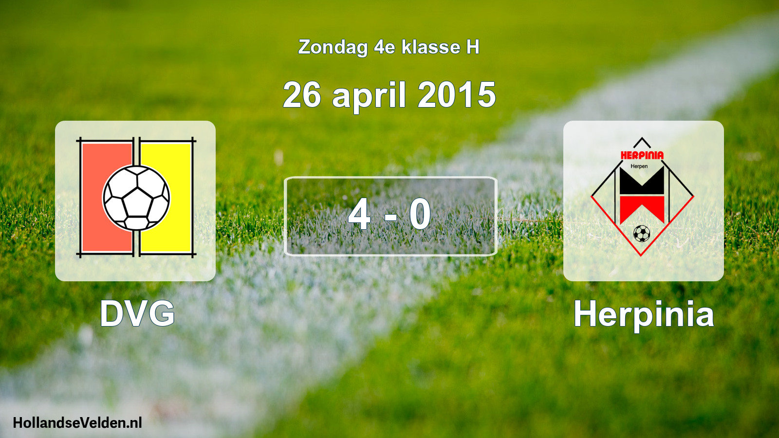 Total number of matches played: DVG - Herpinia 4 - 0 (26 April 2015)