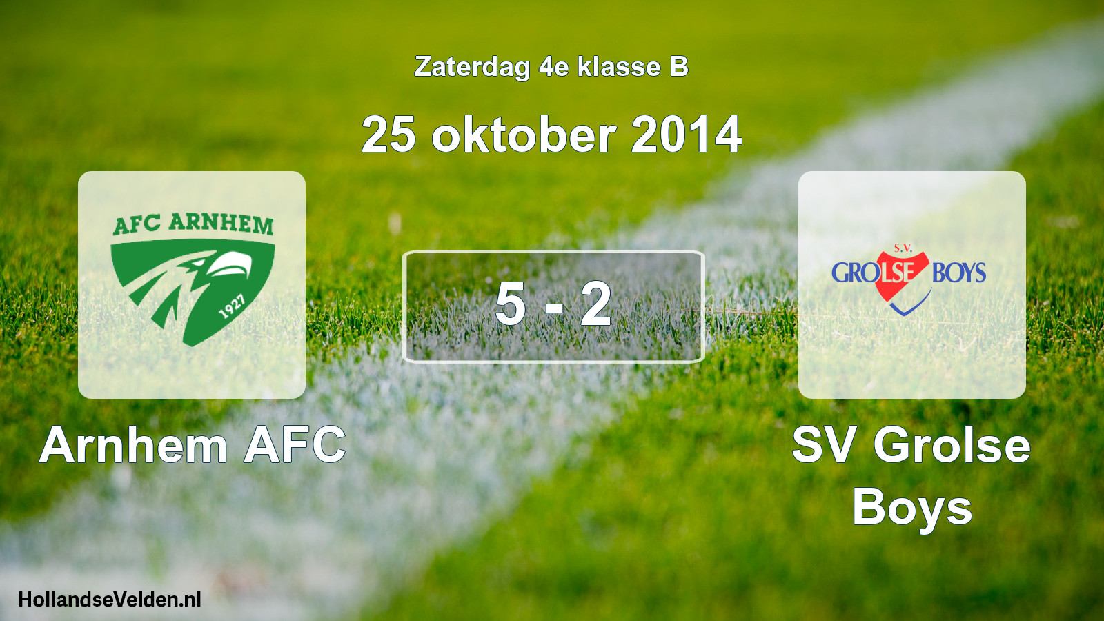 Total number of matches played: Arnhem AFC - SV Grolse Boys 5 - 2 (25 October 2014)