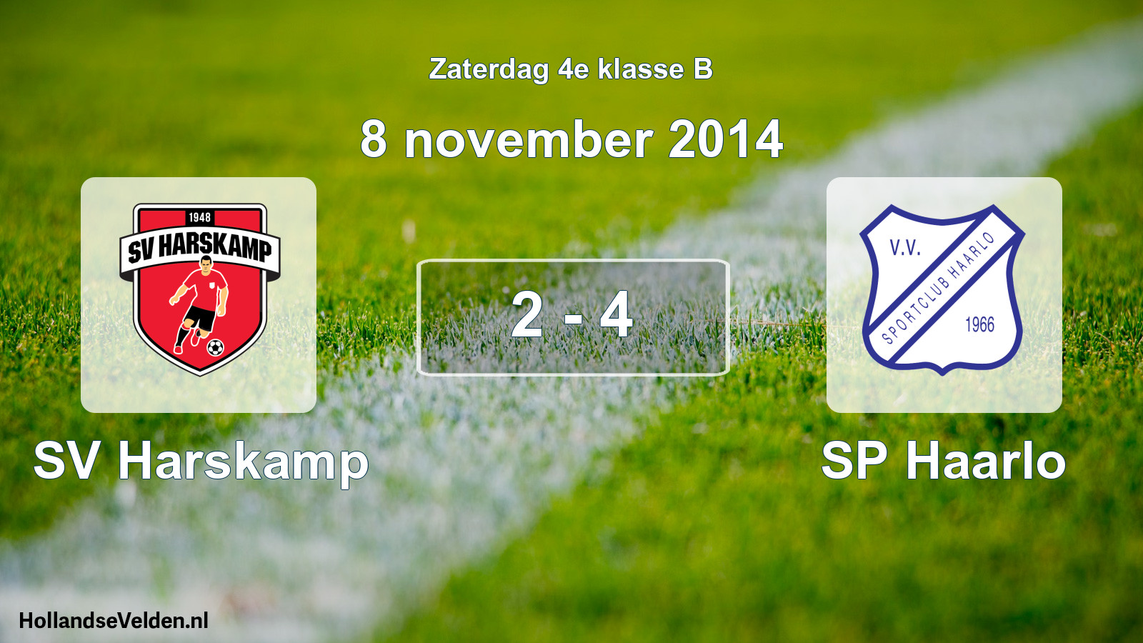 Total number of matches played: SV Harskamp - SP Haarlo 2 - 4 (8 November 2014)