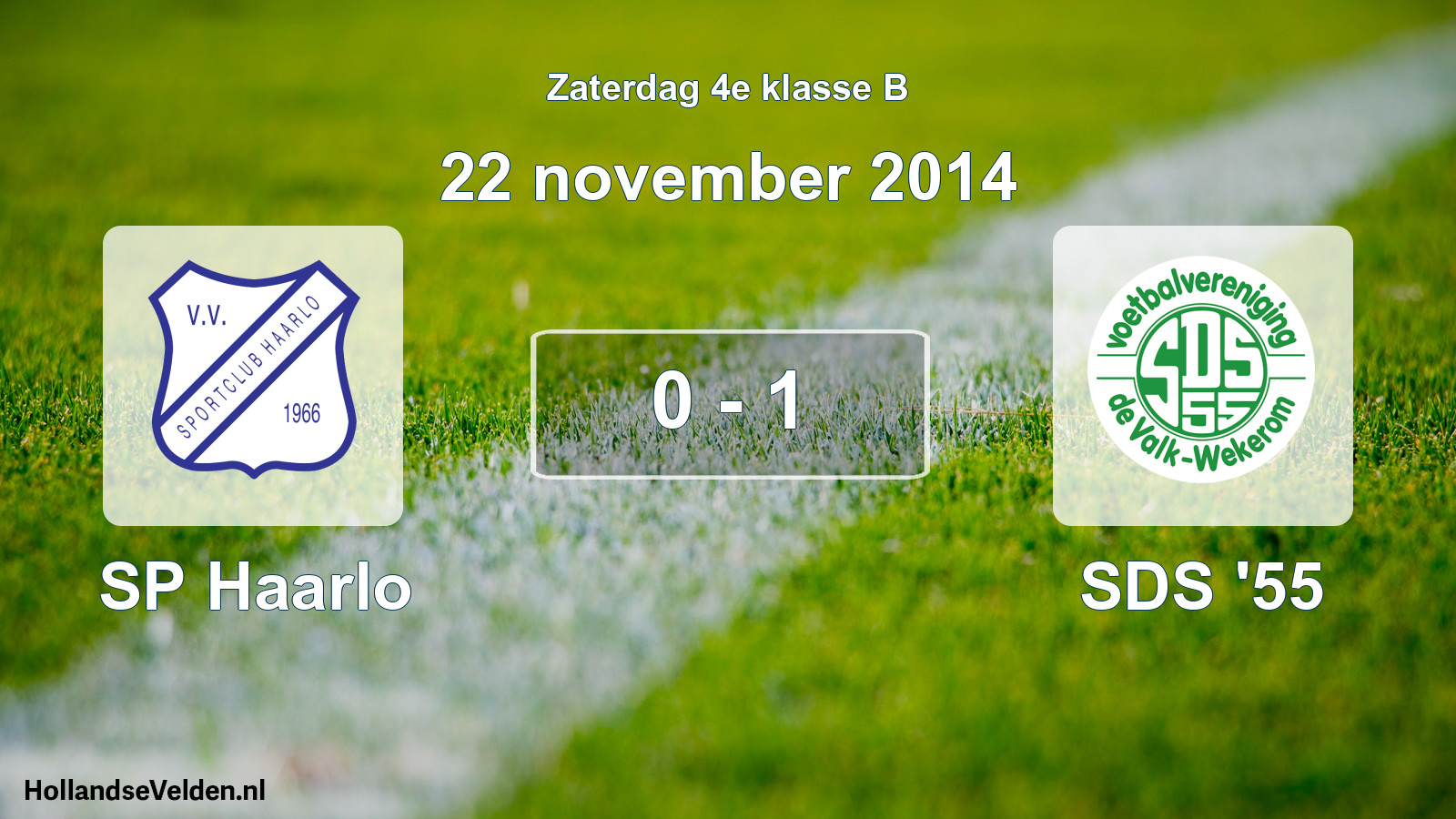 Total number of matches played: SP Haarlo - SDS '55 0 - 1 (22 November 2014)