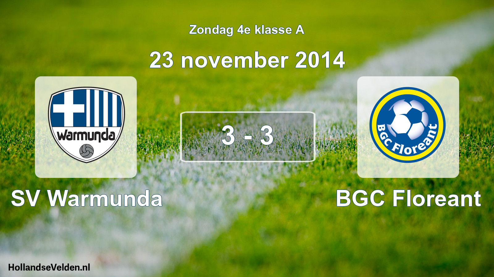 Total number of matches played: SV Warmunda - BGC Floreant 3 - 3 (23 November 2014)