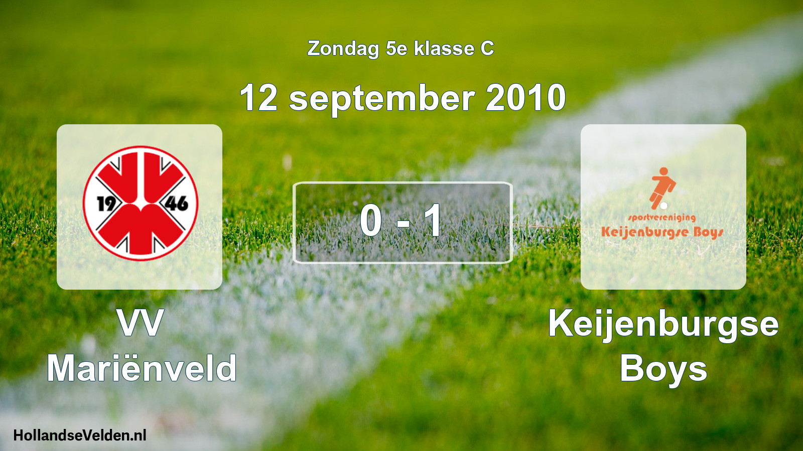 Total number of matches played: VV Mariënveld - Keijenburgse Boys 0 - 1 (12 September 2010)