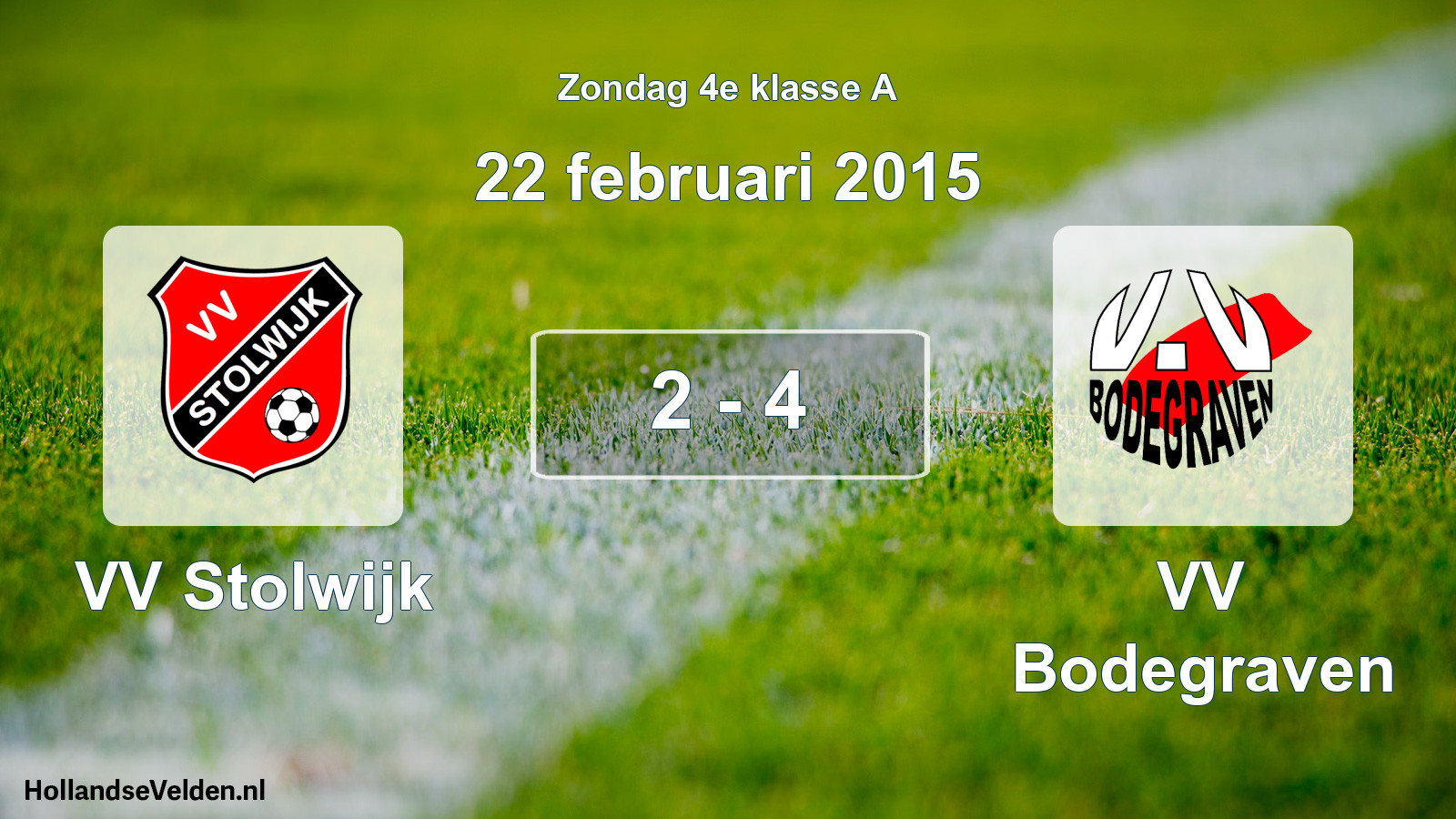 Total number of matches played: VV Stolwijk - VV Bodegraven 2 - 4 (22 February 2015)