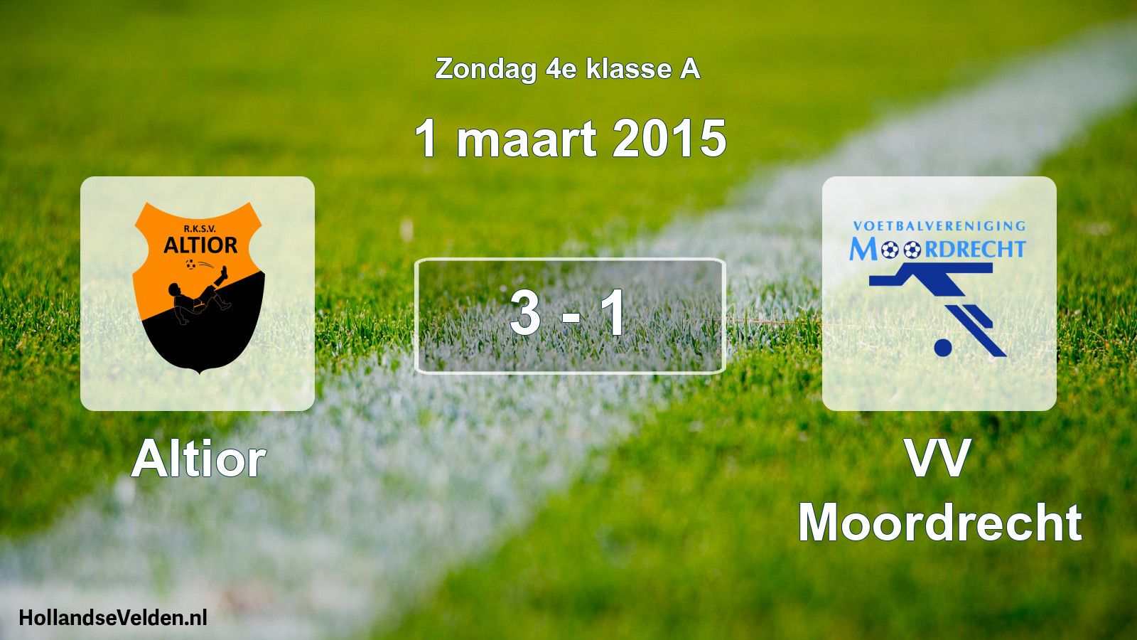 Total number of matches played: Altior - VV Moordrecht 3 - 1 (1 March 2015)