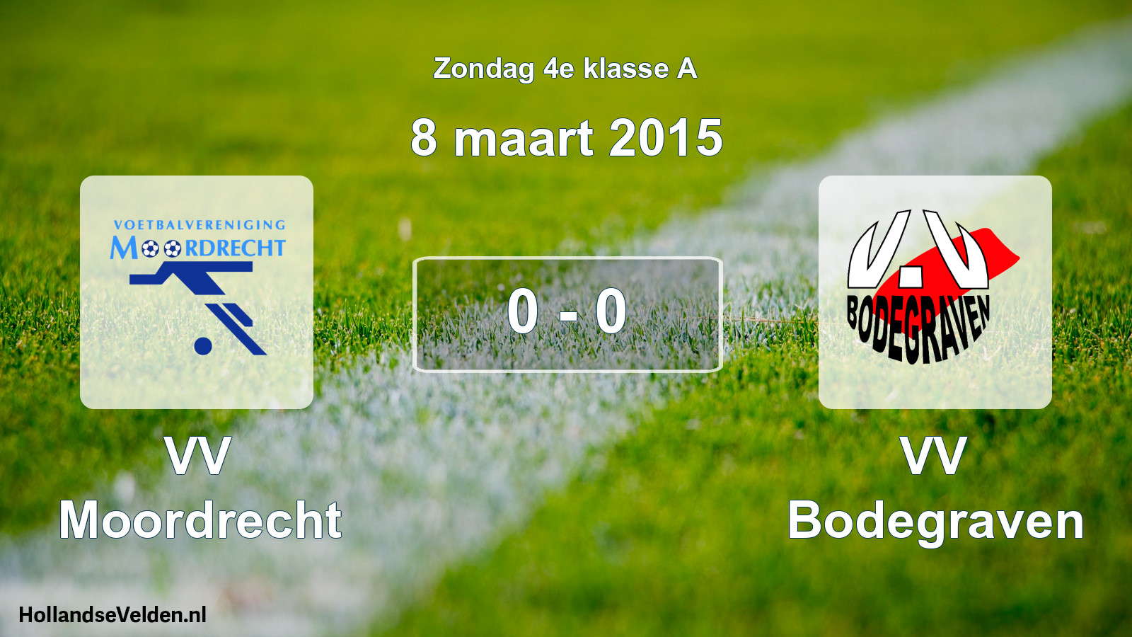 Total number of matches played: VV Moordrecht - VV Bodegraven 0 - 0 (8 March 2015)