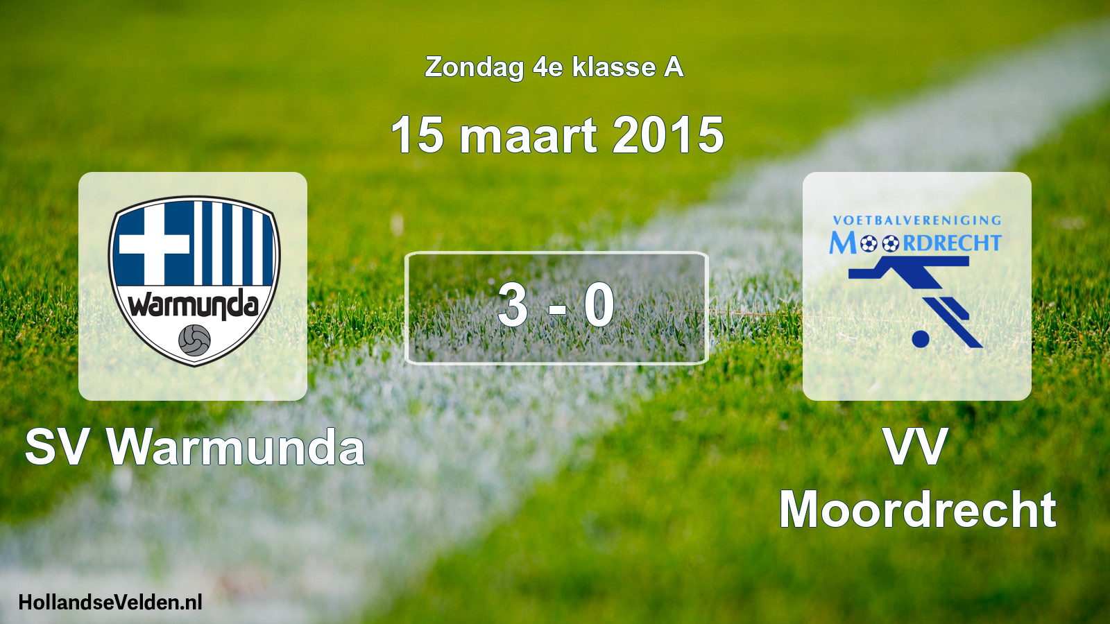 Total number of matches played: SV Warmunda - VV Moordrecht 3 - 0 (15 March 2015)
