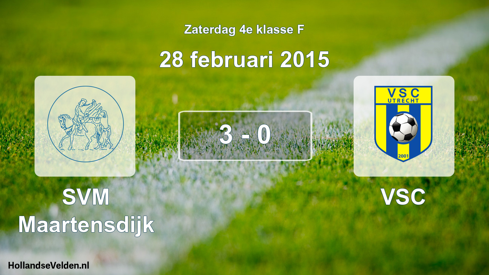 Total number of matches played: SVM Maartensdijk - VSC 3 - 0 (28 February 2015)
