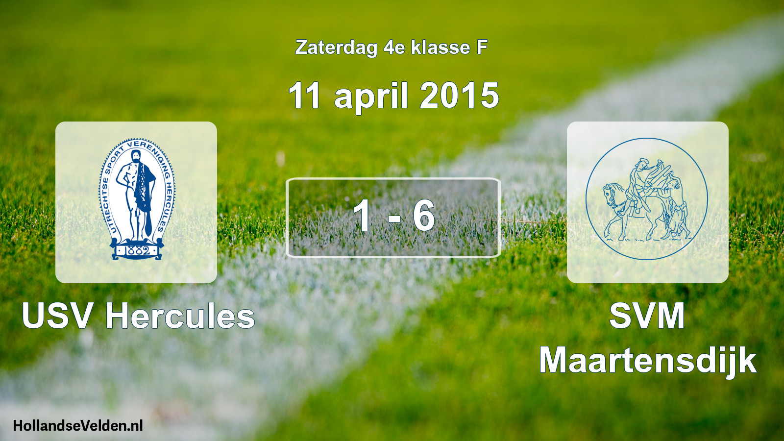 Total number of matches played: USV Hercules - SVM Maartensdijk 1 - 6 (11 April 2015)