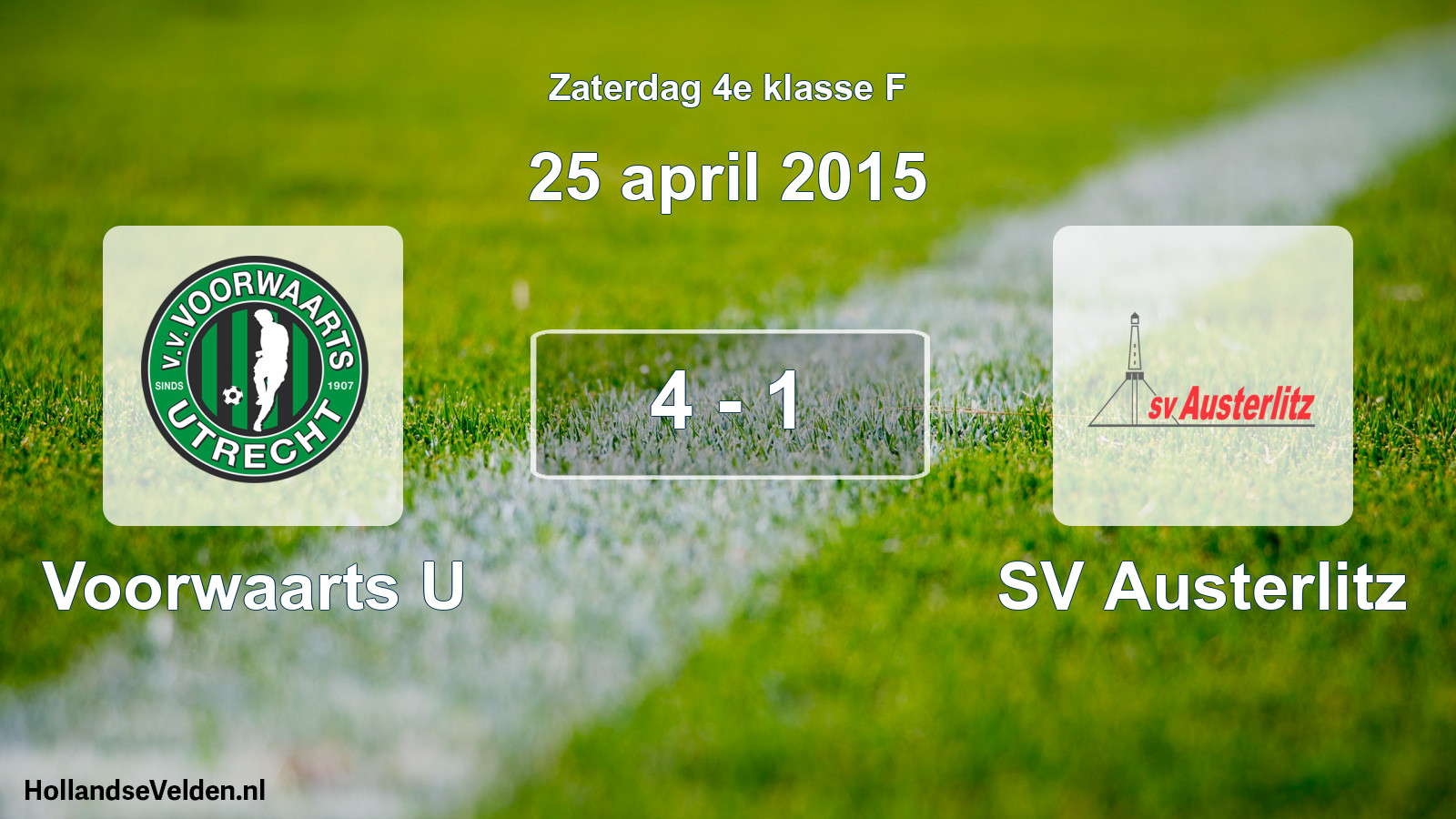 Total number of matches played: Voorwaarts U - SV Austerlitz 4 - 1 (25 April 2015)