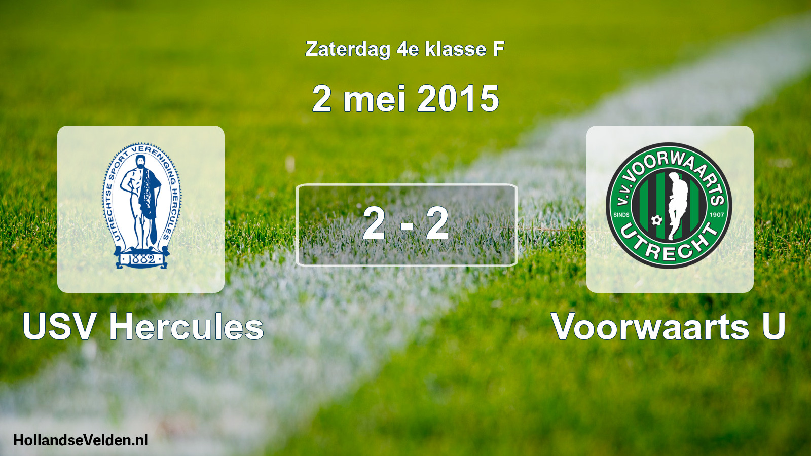 Total number of matches played: USV Hercules - Voorwaarts U 2 - 2 (2 May 2015)