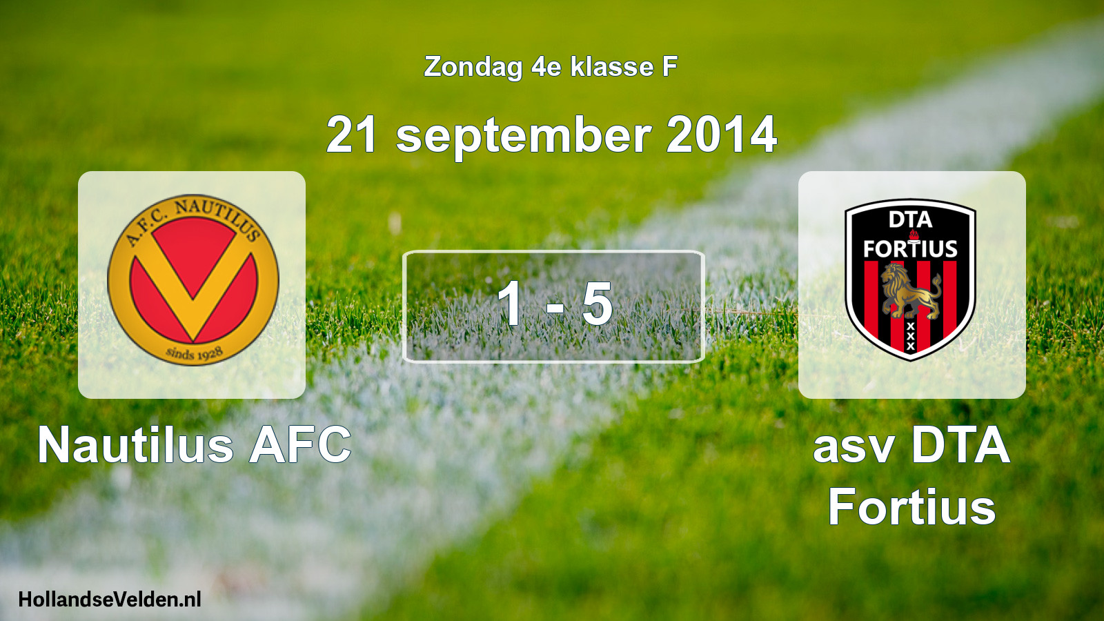 Total number of matches played: Nautilus AFC - asv DTA Fortius 1 - 5 (21 September 2014)