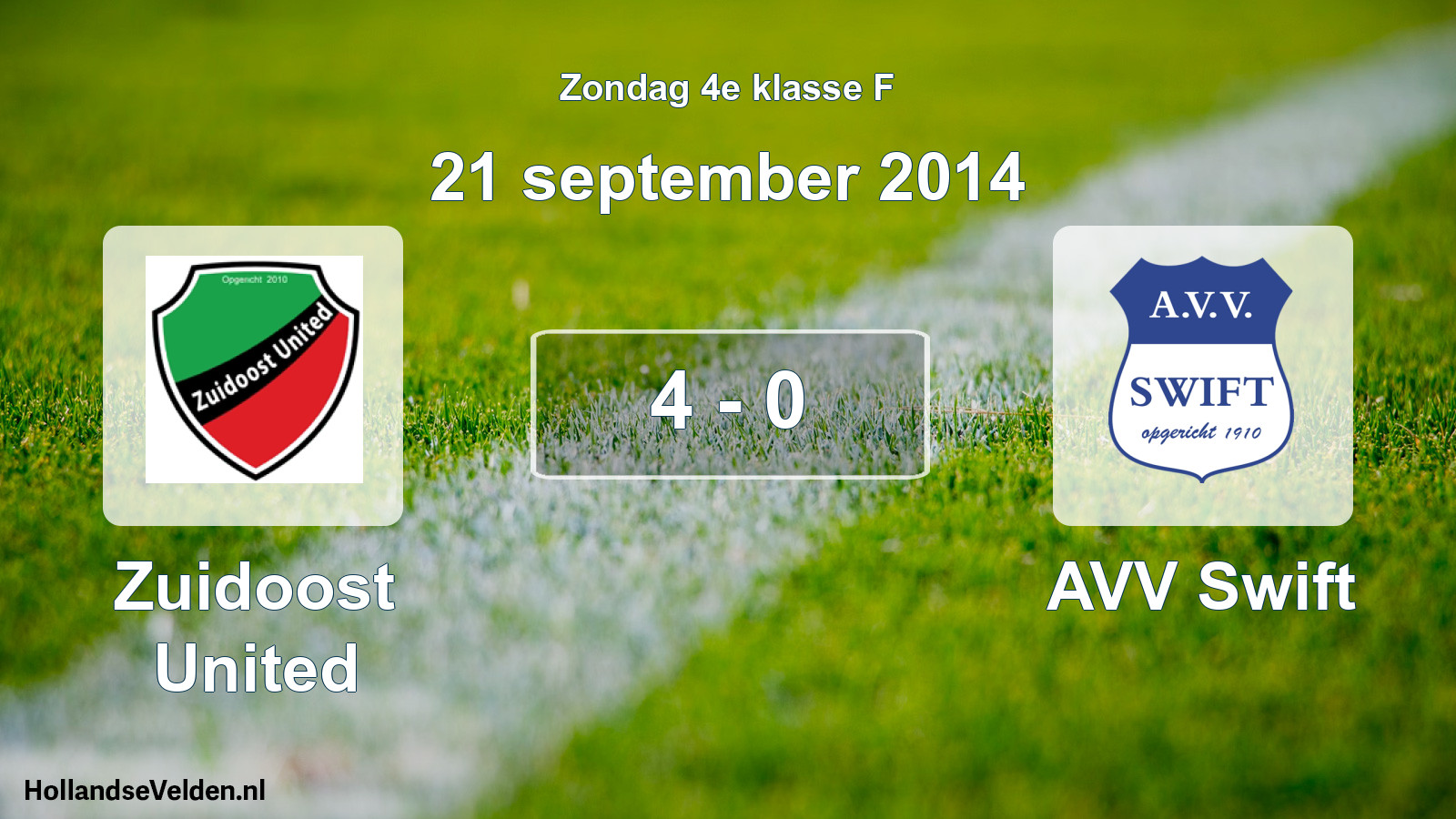Total number of matches played: Zuidoost United - AVV Swift 4 - 0 (21 September 2014)