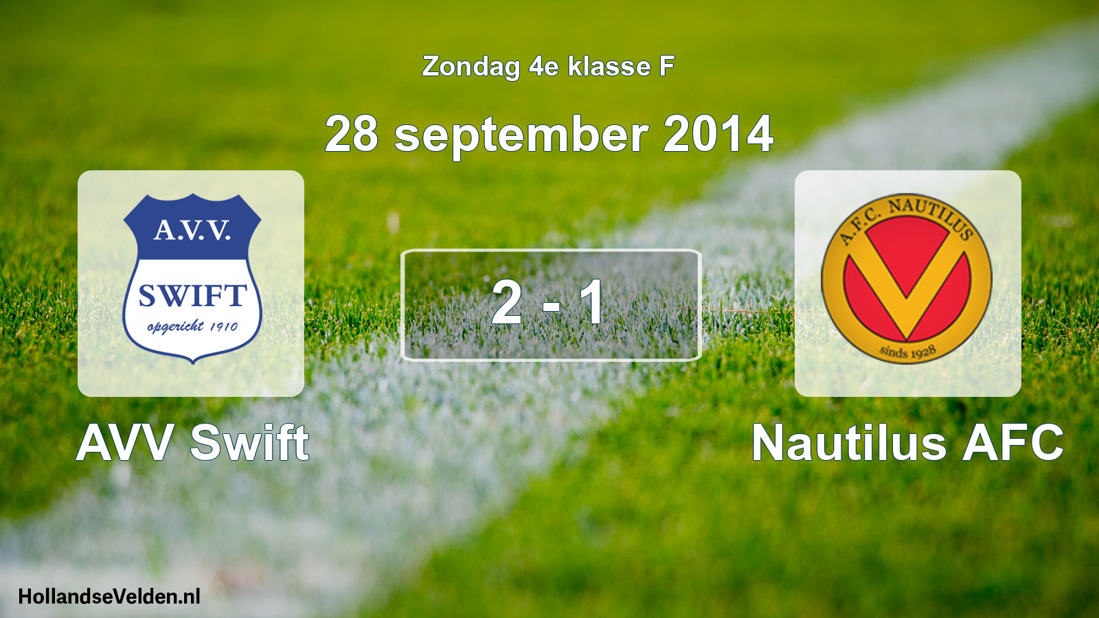Total number of matches played: AVV Swift - Nautilus AFC 2 - 1 (28 September 2014)