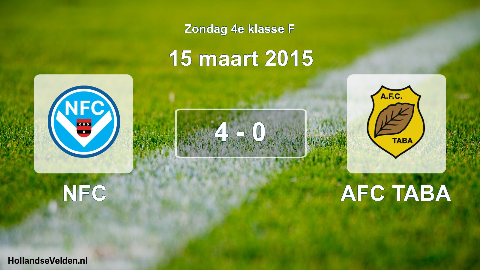 Total number of matches played: NFC - AFC TABA 4 - 0 (15 March 2015)