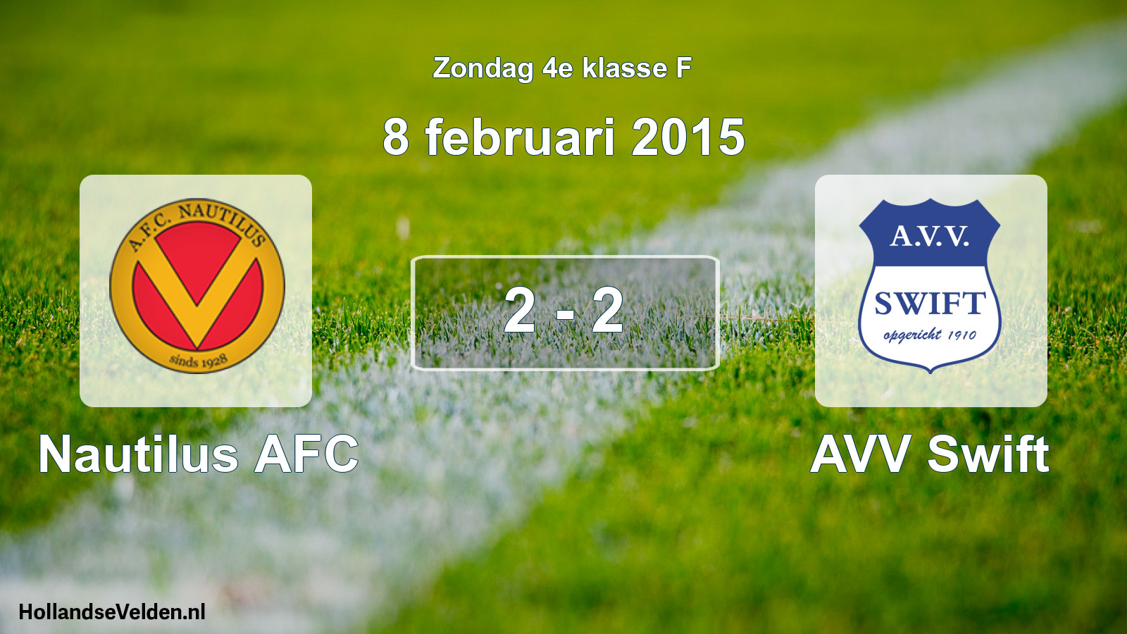 Total number of matches played: Nautilus AFC - AVV Swift 2 - 2 (8 February 2015)