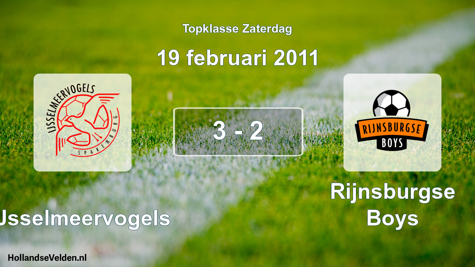 Total number of matches played: IJsselmeervogels - Rijnsburgse Boys 3 - 2 (19 February 2011)