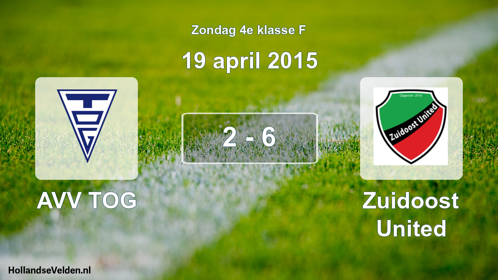 Total number of matches played: AVV TOG - Zuidoost United 2 - 6 (19 April 2015)