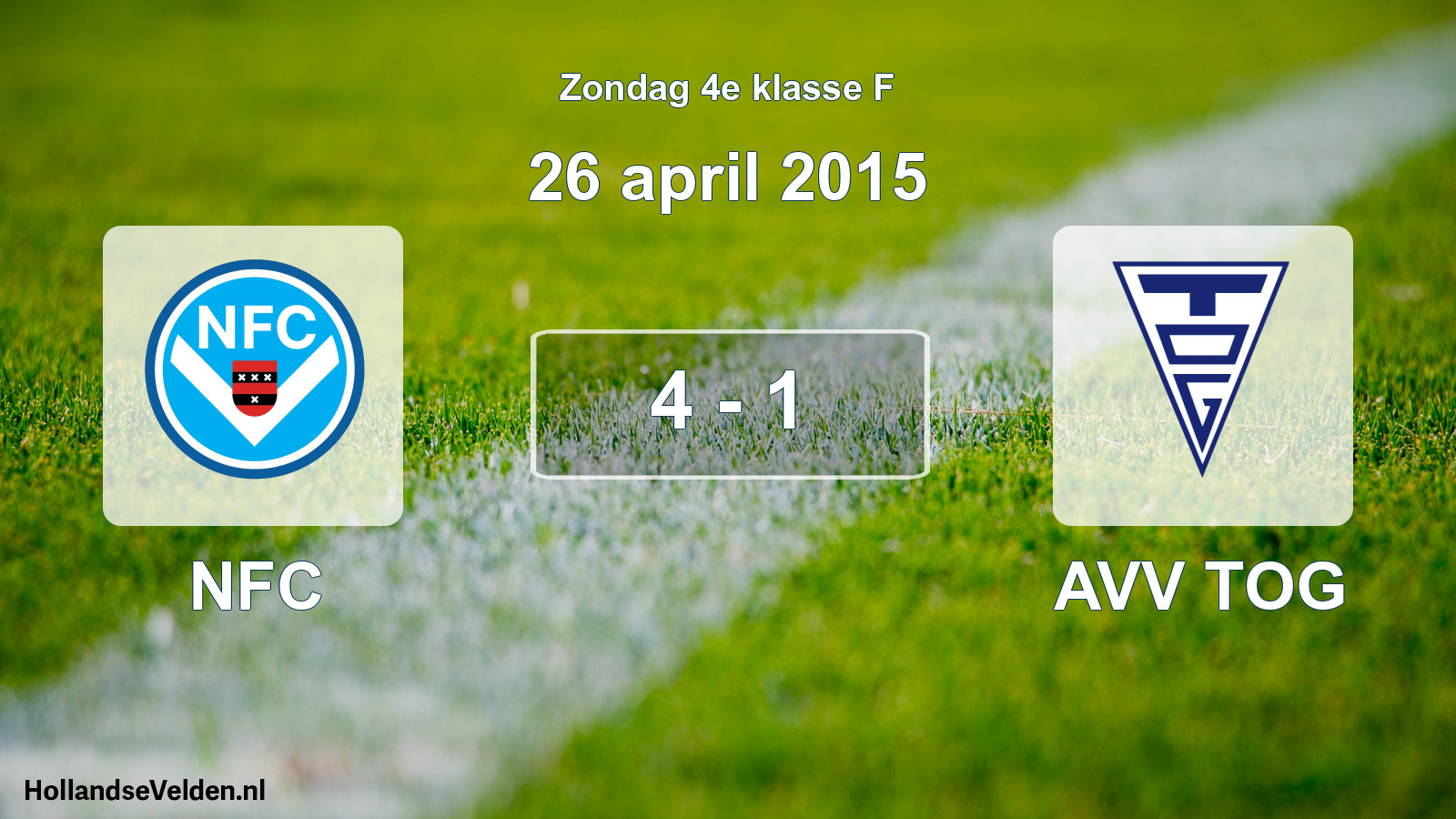 Total number of matches played: NFC - AVV TOG 4 - 1 (26 April 2015)