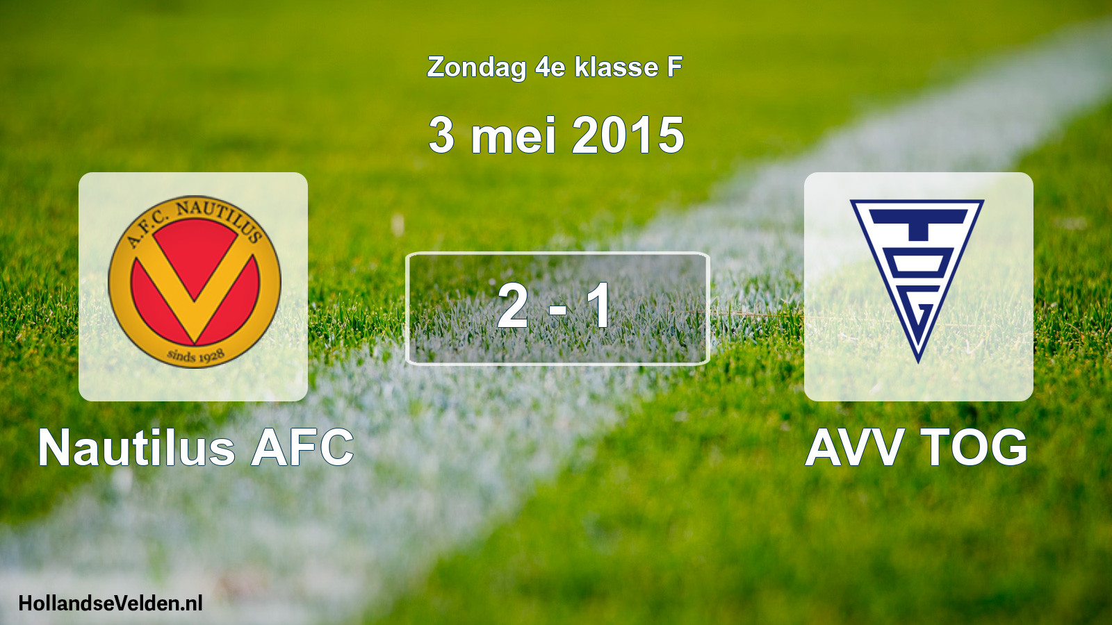 Total number of matches played: Nautilus AFC - AVV TOG 2 - 1 (3 May 2015)