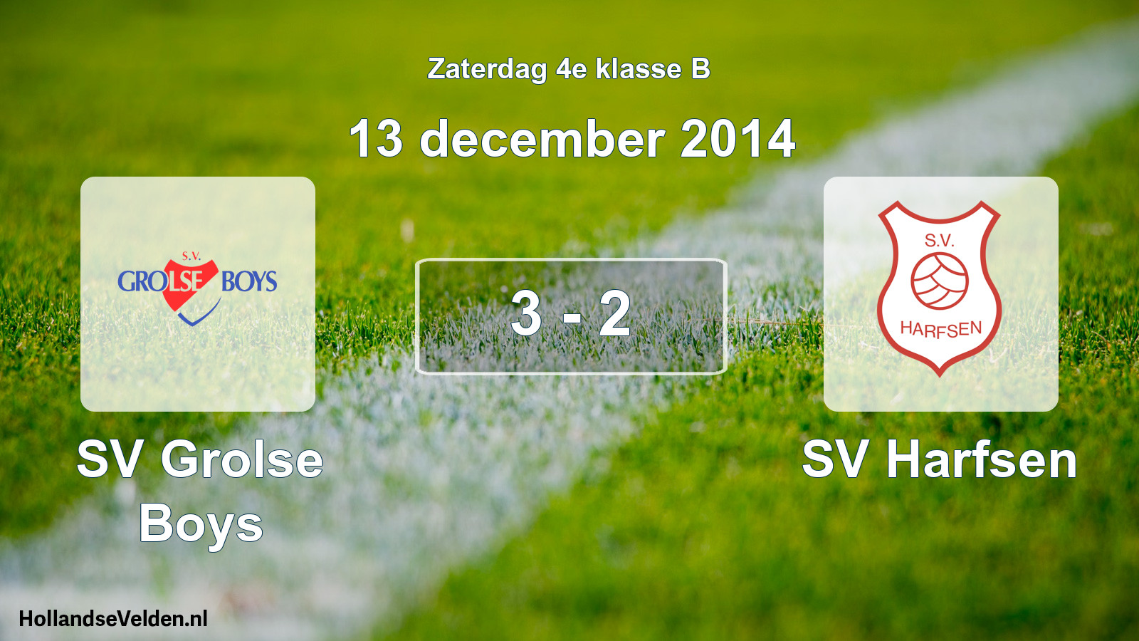 Total number of matches played: SV Grolse Boys - SV Harfsen 3 - 2 (13 December 2014)