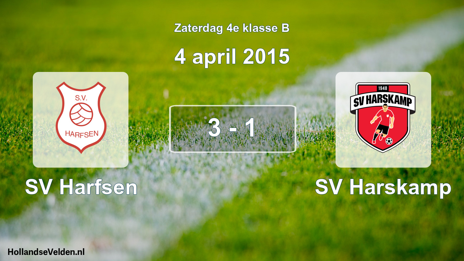Total number of matches played: SV Harfsen - SV Harskamp 3 - 1 (4 April 2015)