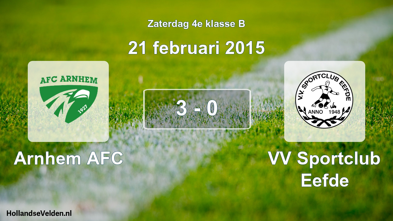 Total number of matches played: Arnhem AFC - VV Sportclub Eefde 3 - 0 (21 February 2015)