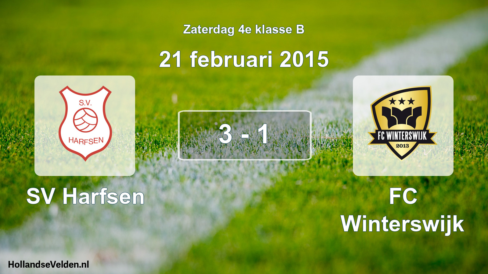 Total number of matches played: SV Harfsen - FC Winterswijk 3 - 1 (21 February 2015)