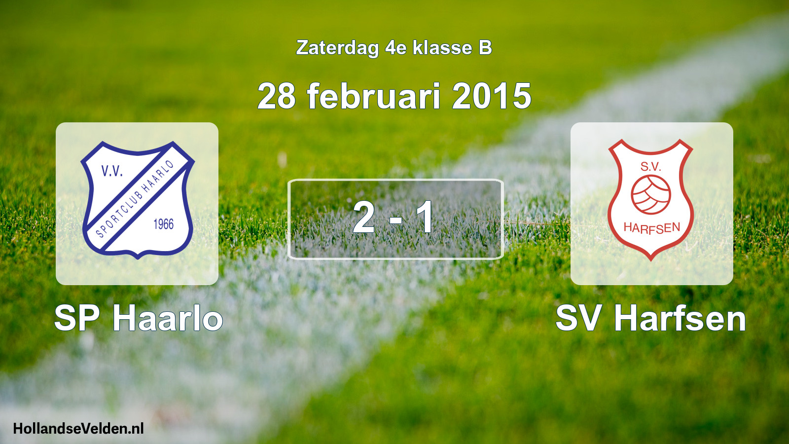 Total number of matches played: SP Haarlo - SV Harfsen 2 - 1 (28 February 2015)