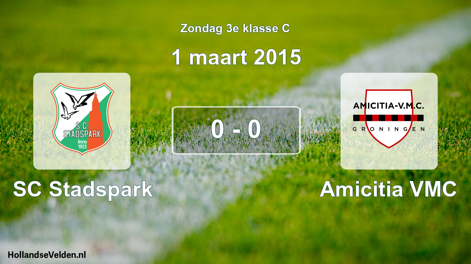 Total number of matches played: SC Stadspark - Amicitia VMC 0 - 0 (1 March 2015)