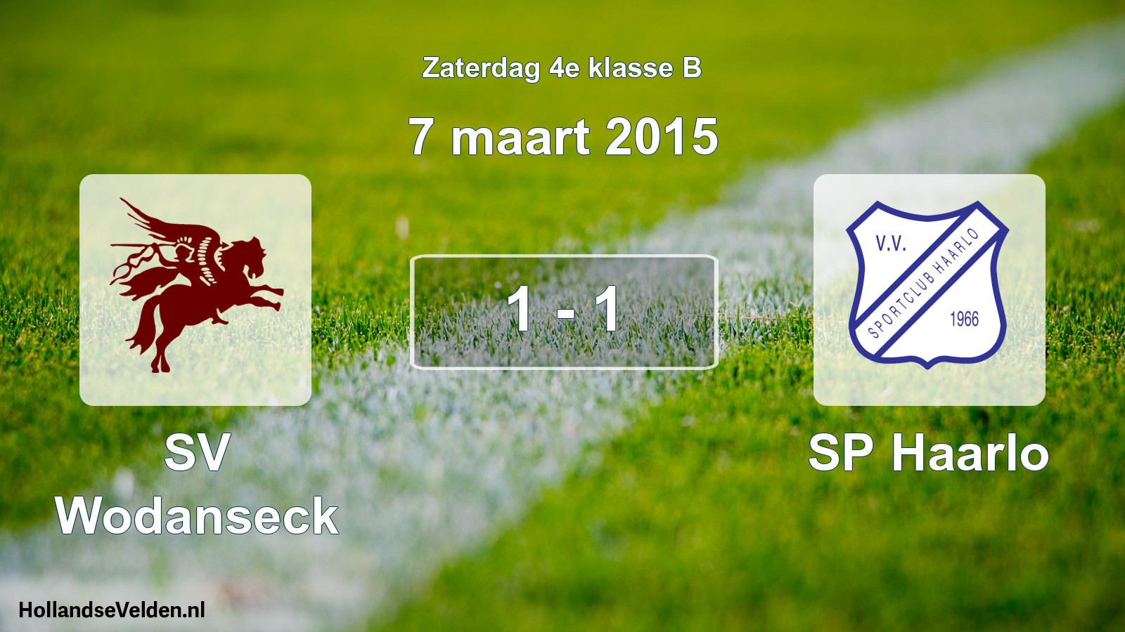 Total number of matches played: SV Wodanseck - SP Haarlo 1 - 1 (7 March 2015)
