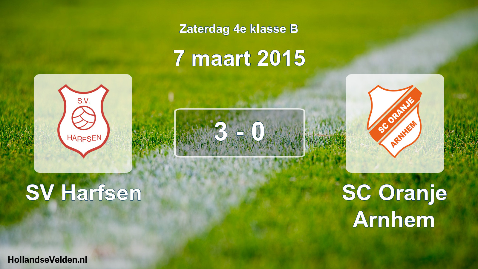 Total number of matches played: SV Harfsen - SC Oranje Arnhem 3 - 0 (7 March 2015)