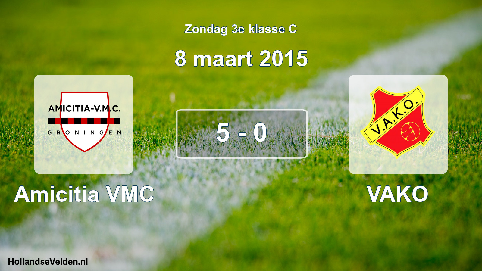 Total number of matches played: Amicitia VMC - VAKO 5 - 0 (8 March 2015)