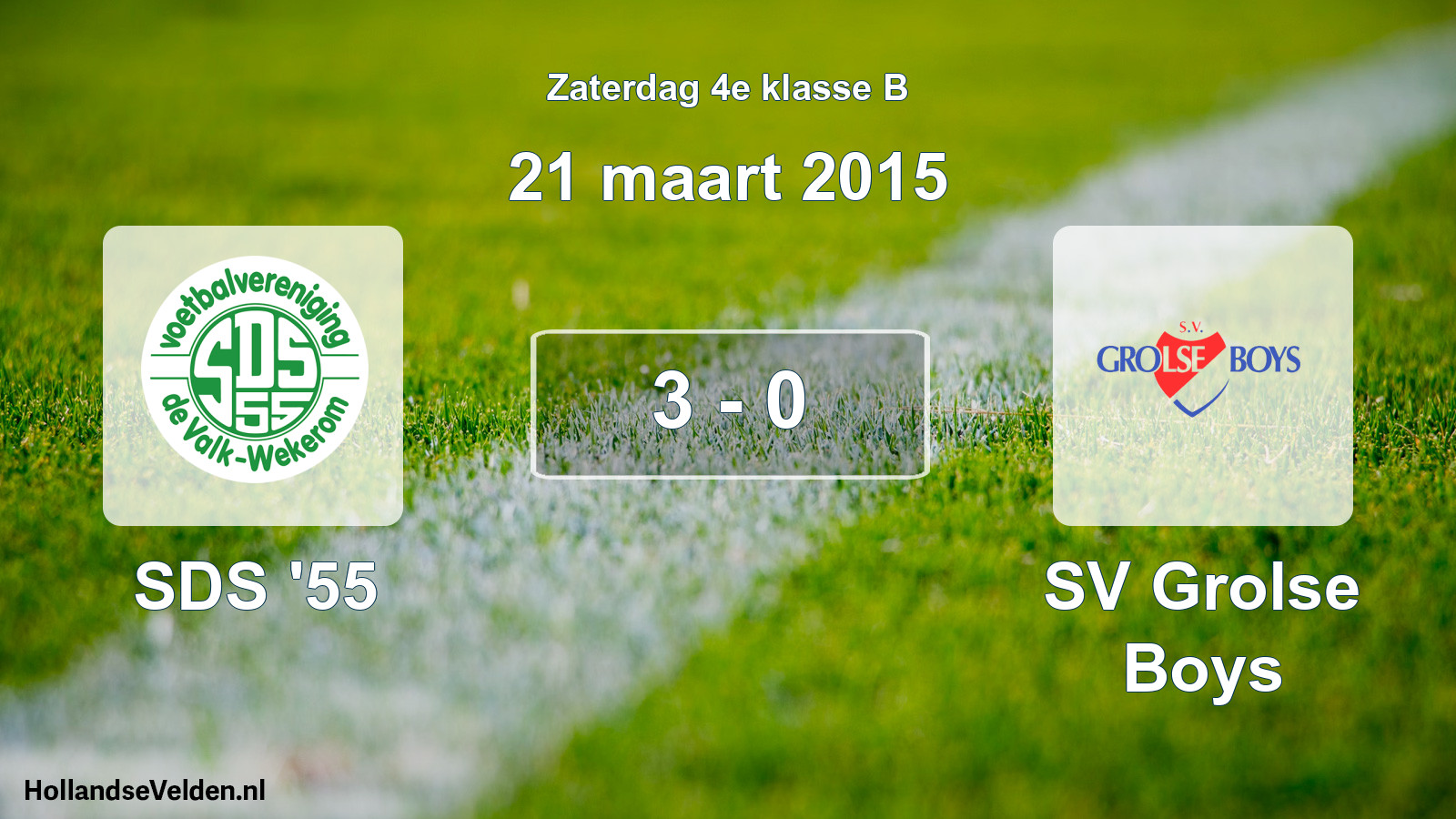 Total number of matches played: SDS '55 - SV Grolse Boys 3 - 0 (21 March 2015)