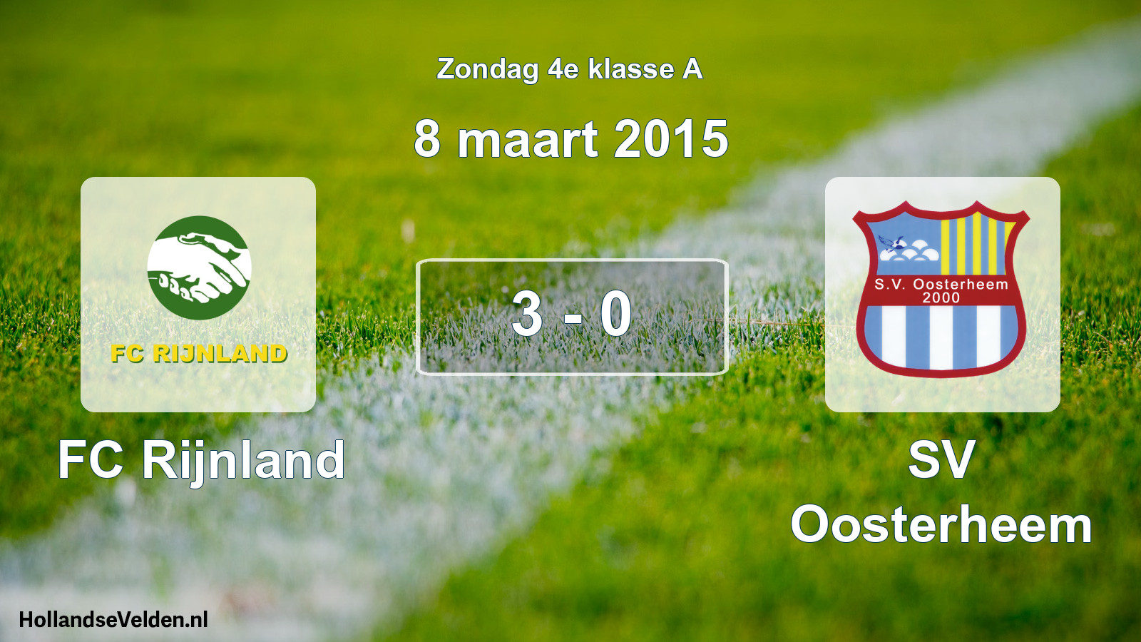 Total number of matches played: FC Rijnland - SV Oosterheem 3 - 0 (8 March 2015)