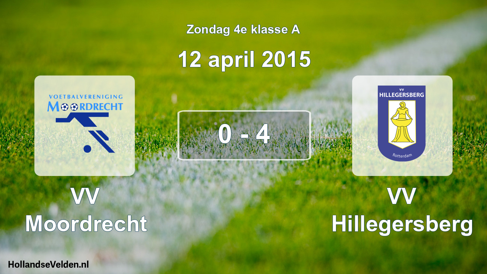 Total number of matches played: VV Moordrecht - VV Hillegersberg 0 - 4 (12 April 2015)