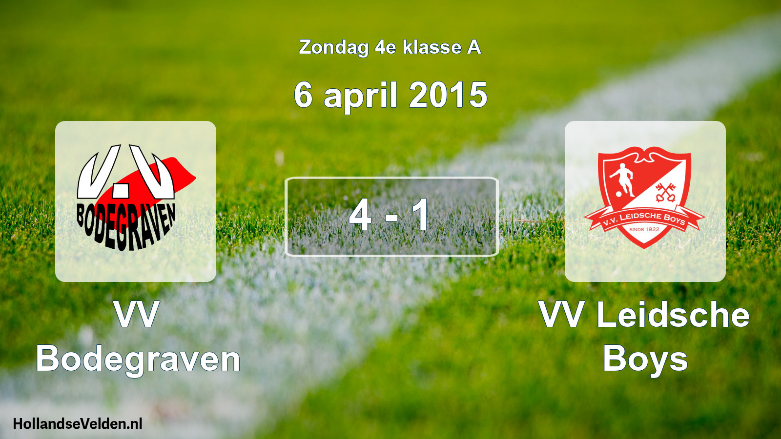 Total number of matches played: VV Bodegraven - VV Leidsche Boys 4 - 1 (6 April 2015)