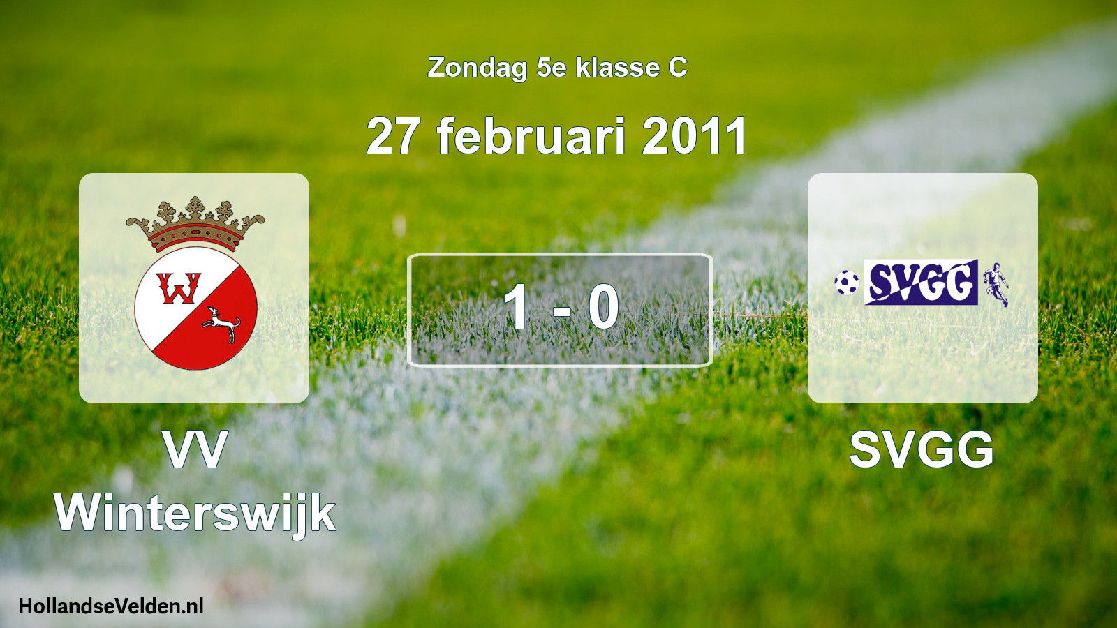 Total number of matches played: VV Winterswijk - SVGG 1 - 0 (27 February 2011)