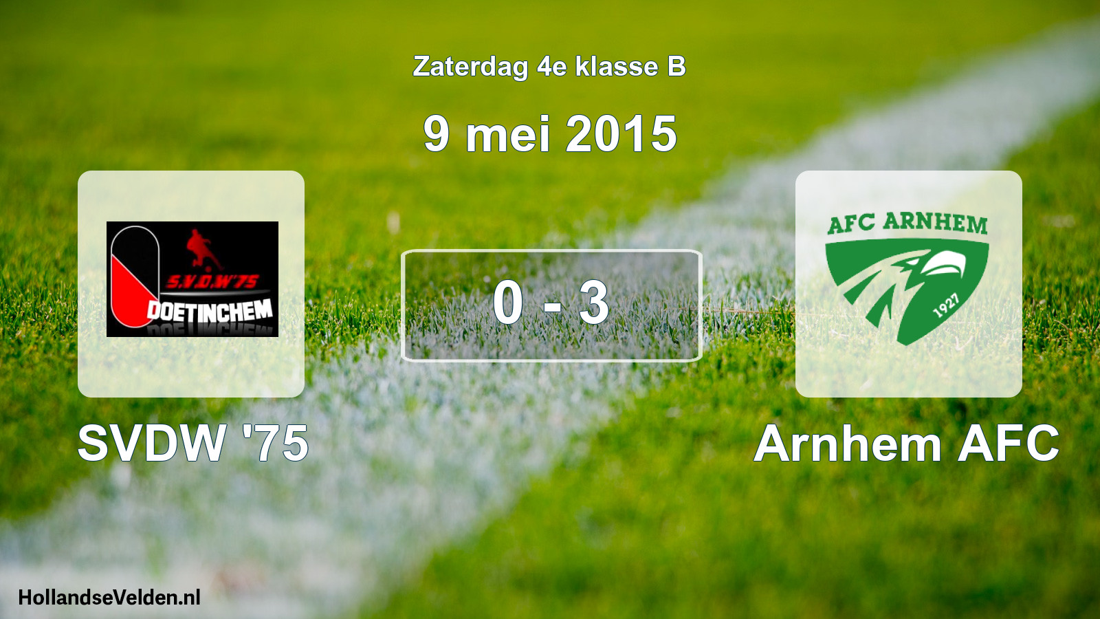 Total number of matches played: SVDW '75 - Arnhem AFC 0 - 3 (9 May 2015)