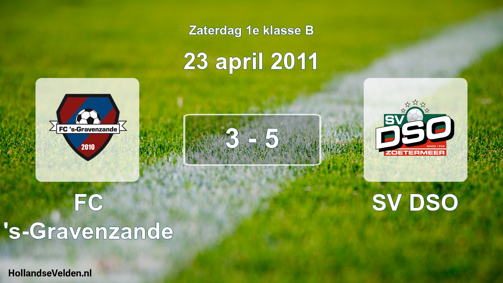 Total number of matches played: FC 's-Gravenzande - SV DSO 3 - 5 (23 April 2011)
