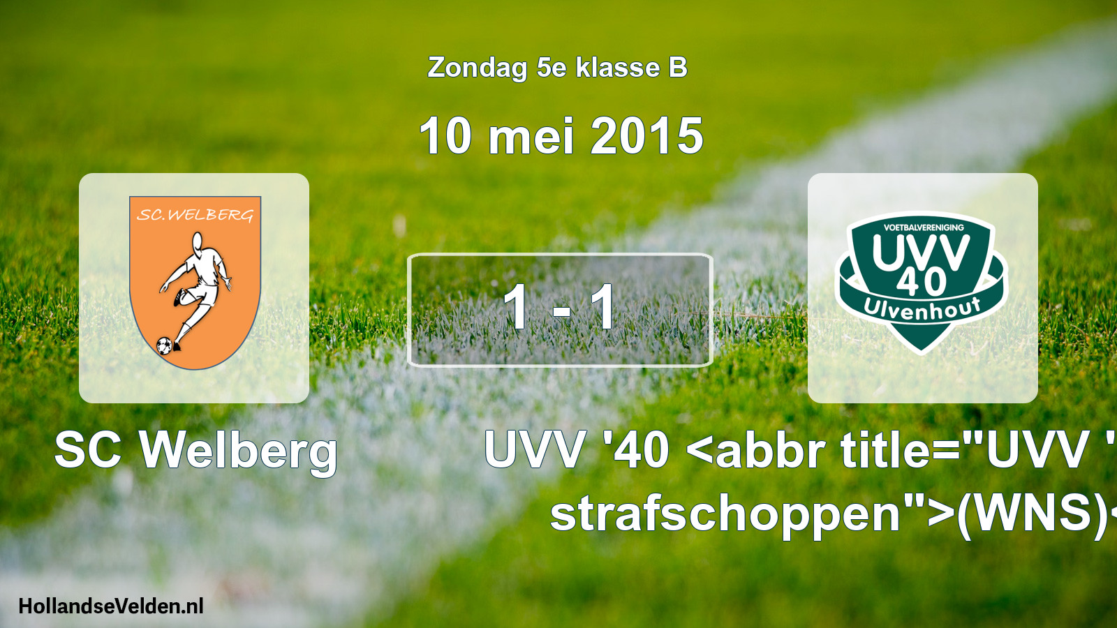 Total number of matches played: SC Welberg - UVV '40 <abbr title=