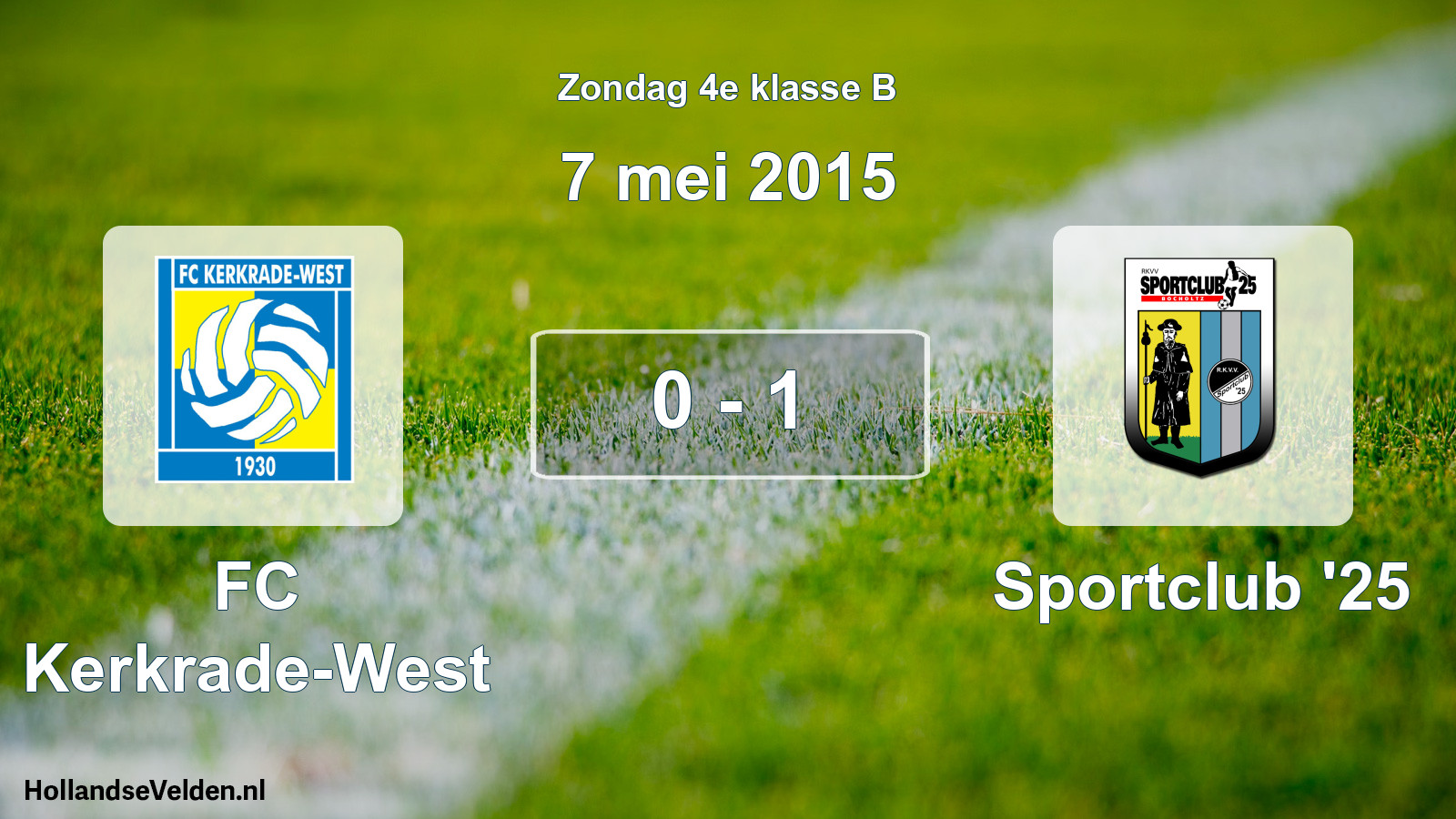 Total number of matches played: FC Kerkrade-West - Sportclub '25 0 - 1 (7 May 2015)