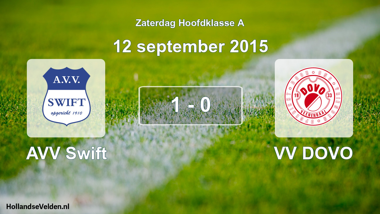 Total number of matches played: AVV Swift - VV DOVO 1 - 0 (12 September 2015)