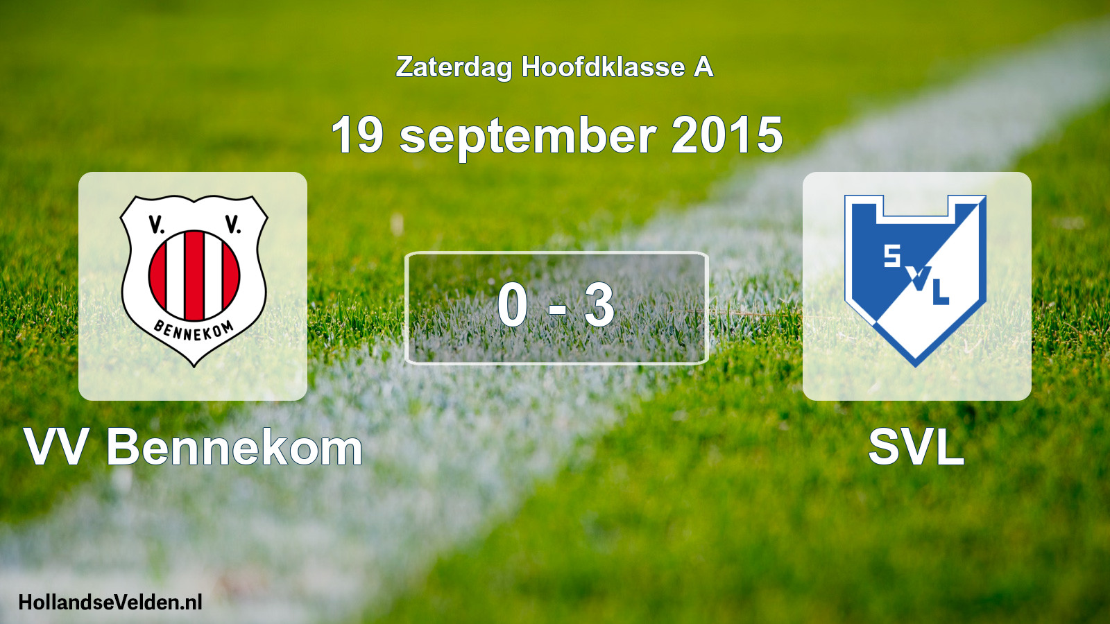 Total number of matches played: VV Bennekom - SVL 0 - 3 (19 September 2015)