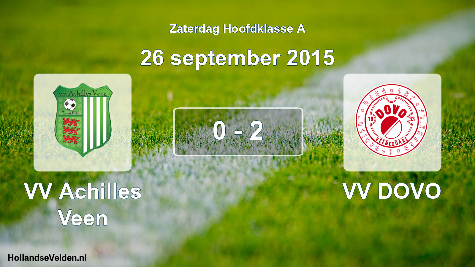 Total number of matches played: VV Achilles Veen - VV DOVO 0 - 2 (26 September 2015)