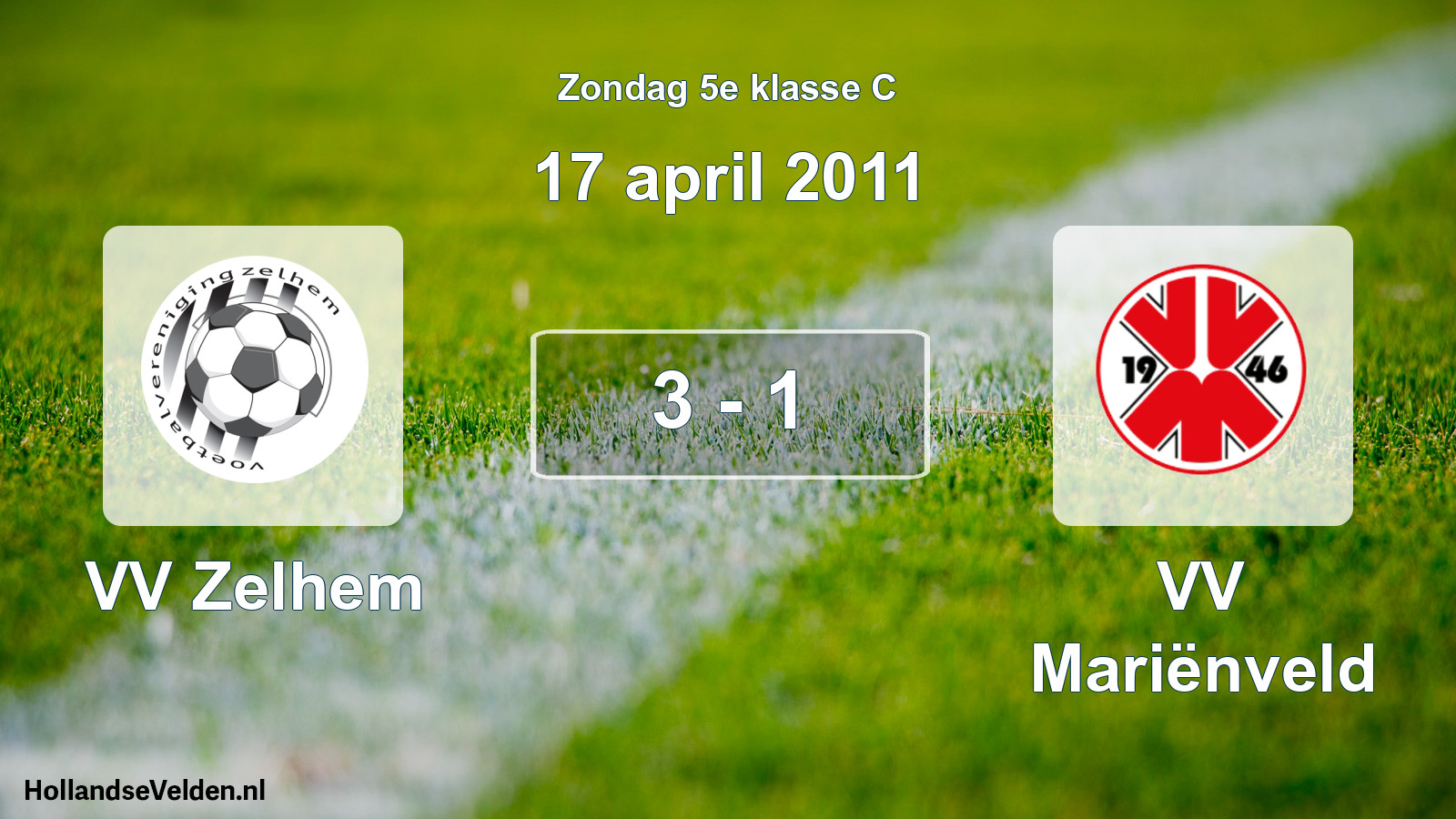Total number of matches played: VV Zelhem - VV Mariënveld 3 - 1 (17 April 2011)