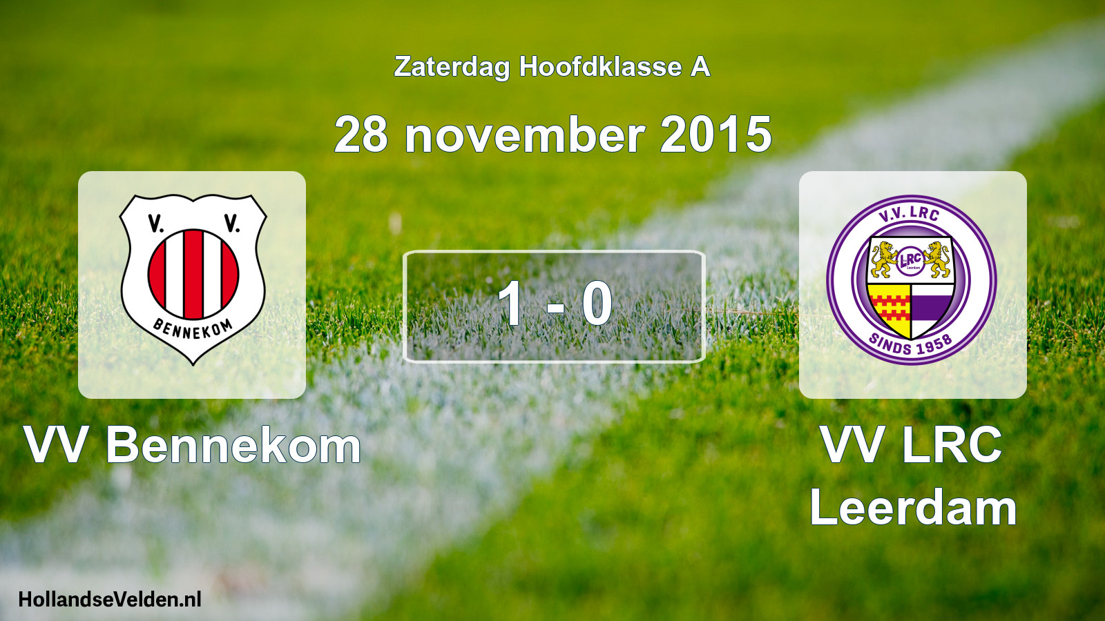 Total number of matches played: VV Bennekom - VV LRC Leerdam 1 - 0 (28 November 2015)
