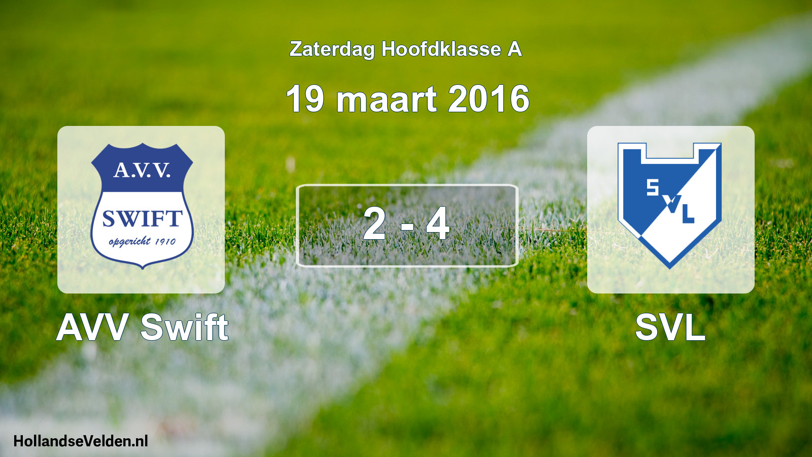 Total number of matches played: AVV Swift - SVL 2 - 4 (19 March 2016)