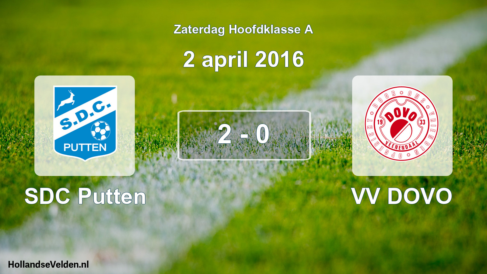 Total number of matches played: SDC Putten - VV DOVO 2 - 0 (2 April 2016)