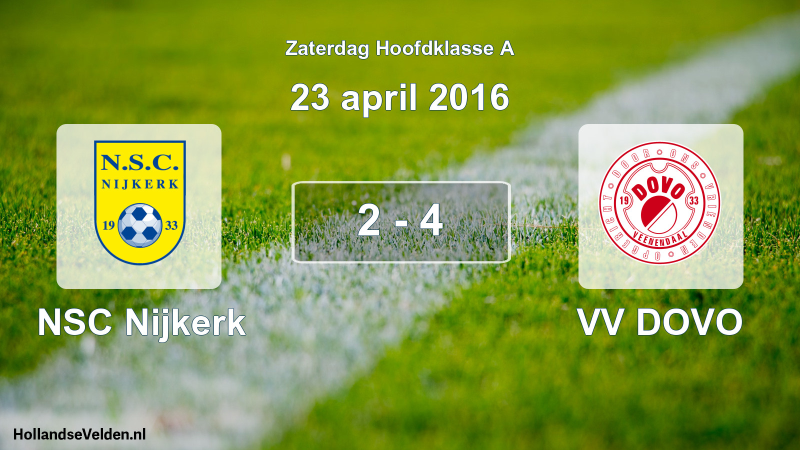Total number of matches played: NSC Nijkerk - VV DOVO 2 - 4 (23 April 2016)