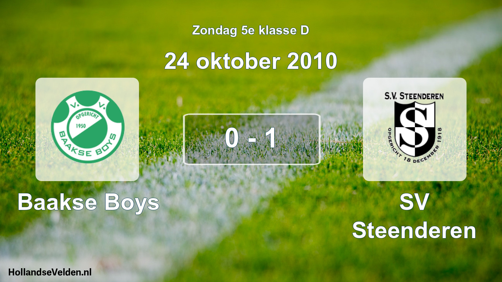 Gespeelde wedstrijd: Baakse Boys - SV Steenderen 0 - 1 (24 oktober 2010)